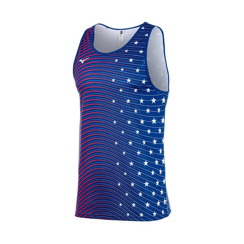 Mens Mizuno Printable Tank Top Navy Philippines (LKOMNU651)